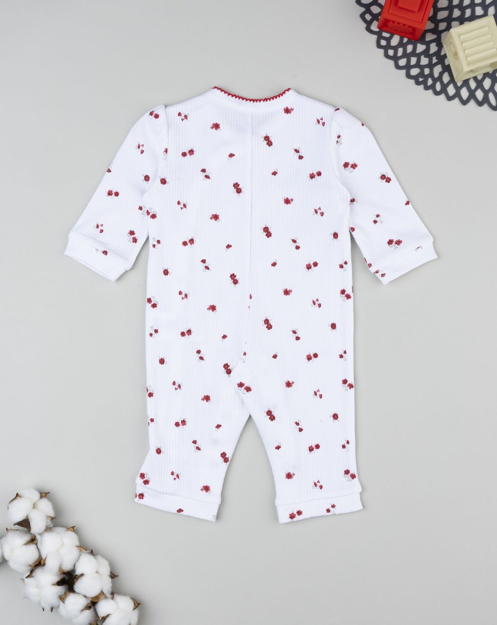 Prenatal Newborn Girl Ribbed Floral Sleepsuit