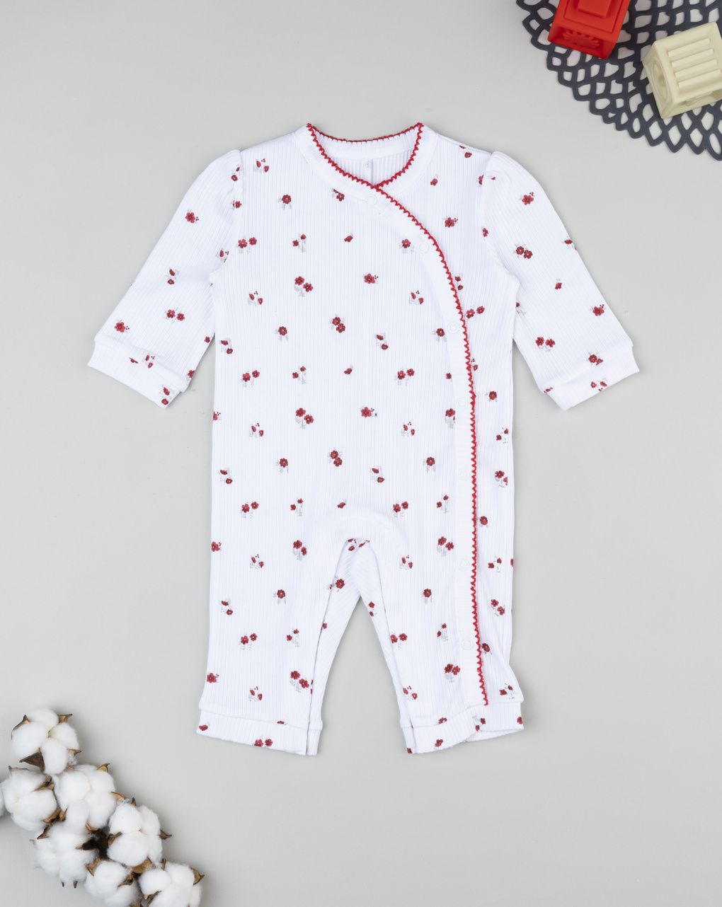 Prenatal Newborn Girl Ribbed Floral Sleepsuit