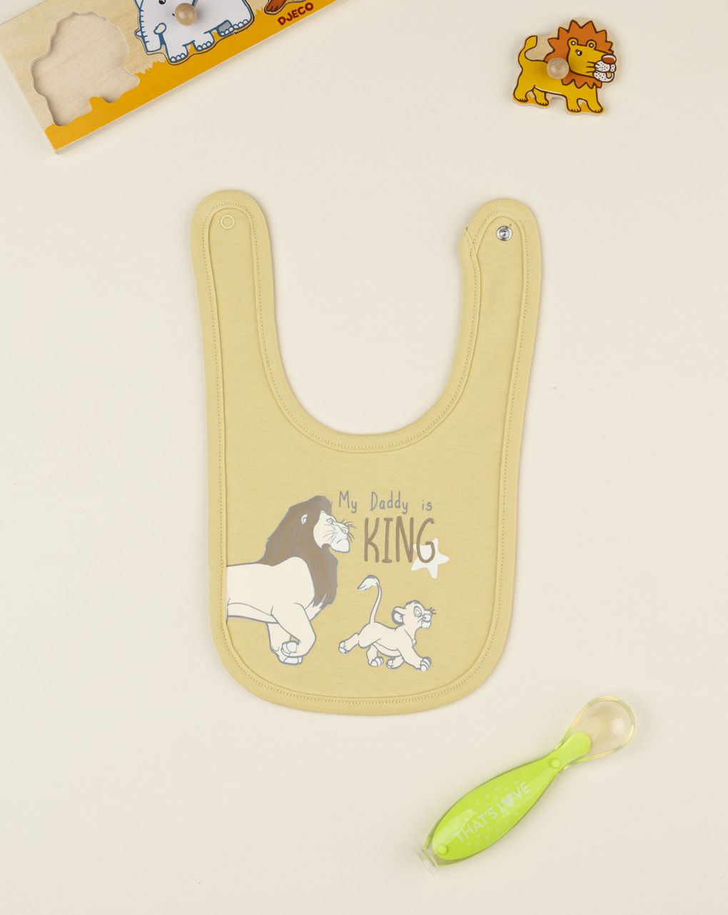 Prenatal Boy Yellow Lion King Bib