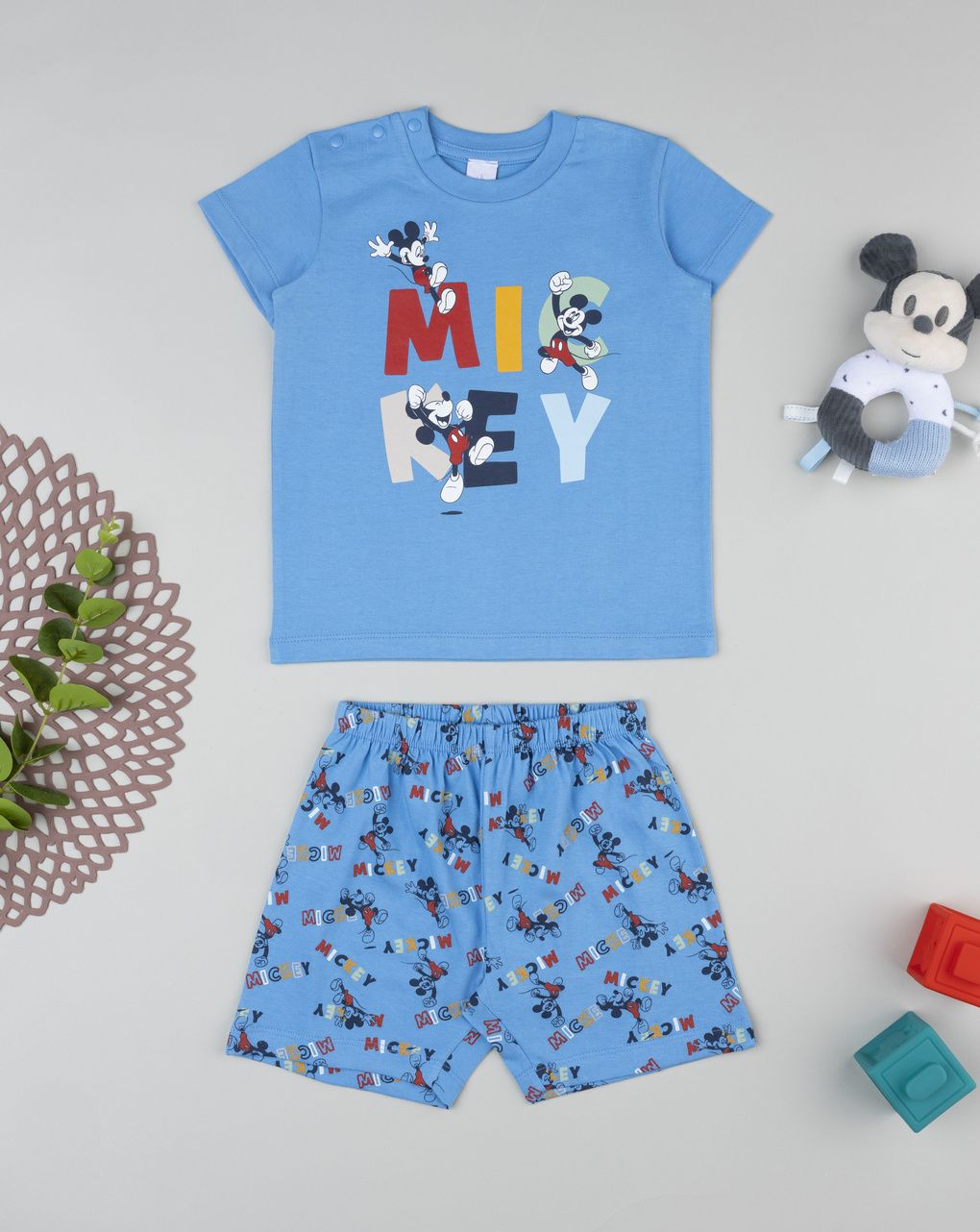 Prenatal Boy Blue Short Mickey Mouse Pyjama