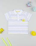 Prenatal Boy White/Grey Mickey Mouse Polo Shirt