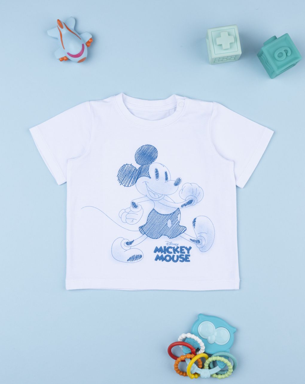 Prenatal Boy Embroidered Mickey Mouse T-Shirt