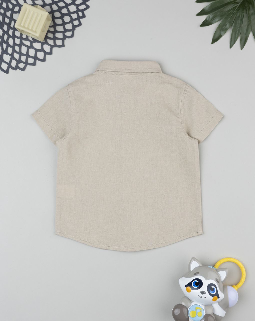 Prenatal Boy Brown Linen Shirt