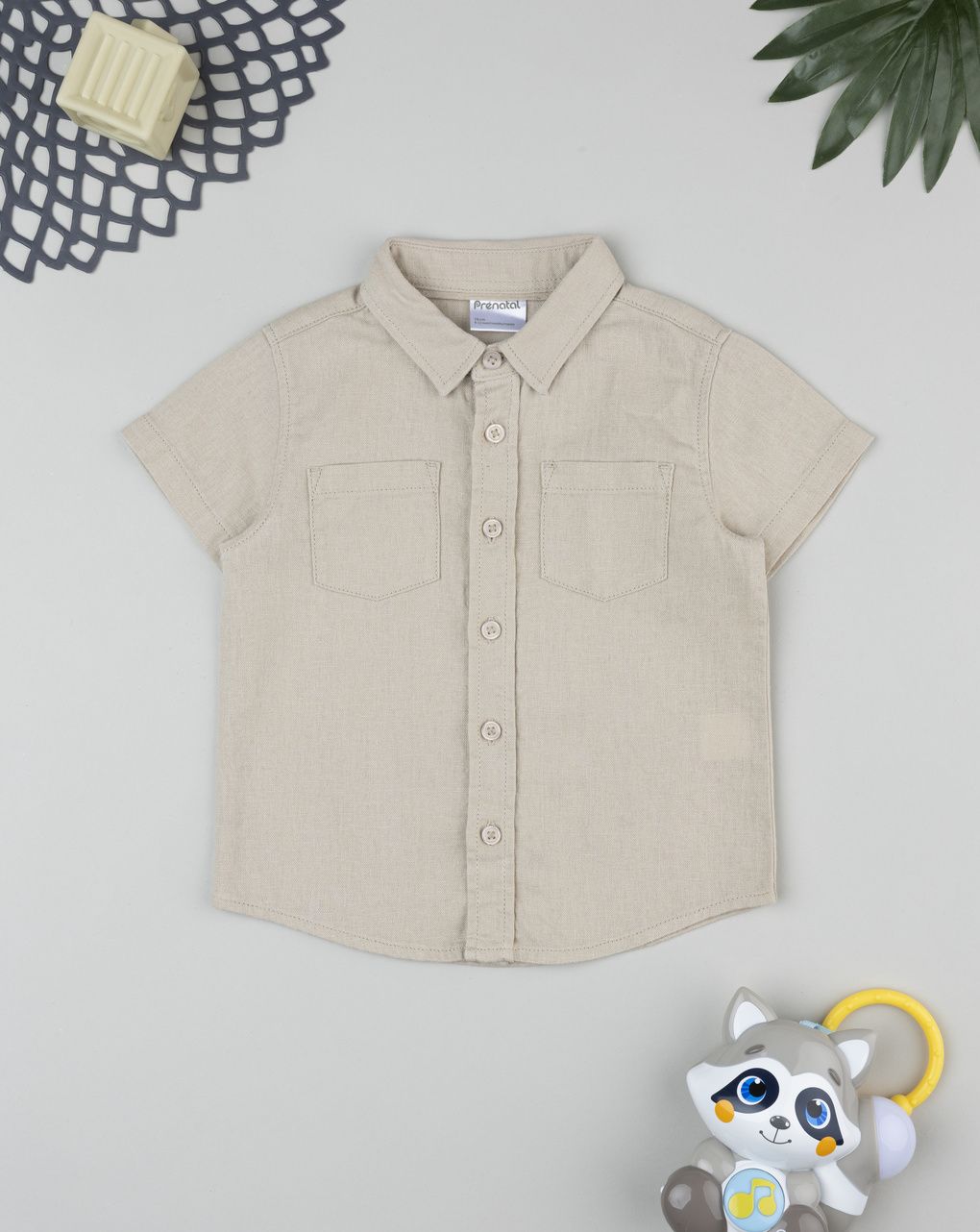 Prenatal Boy Brown Linen Shirt