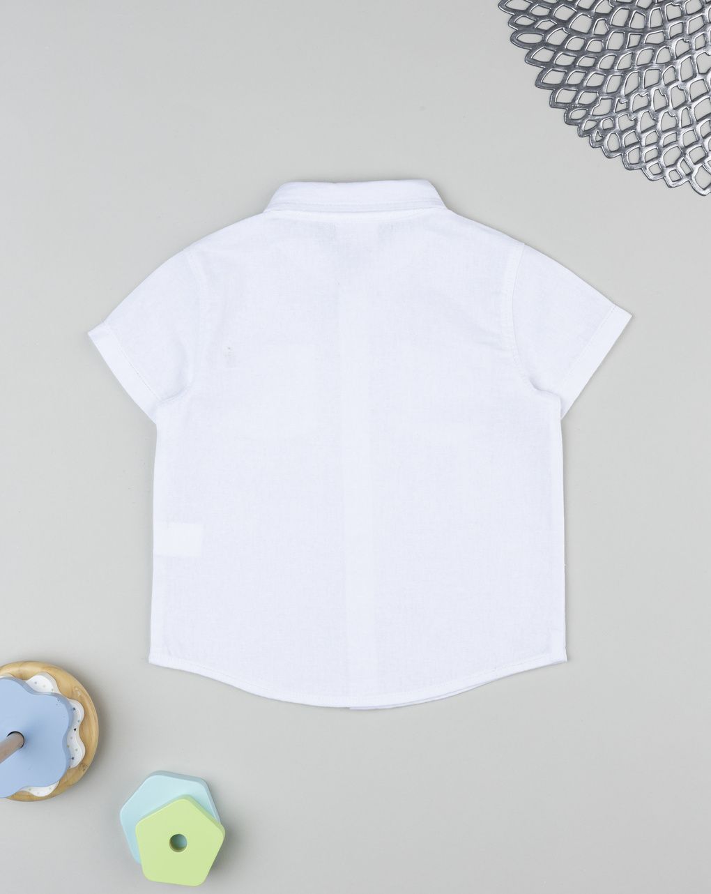 Prenatal Boy White Linen Shirt