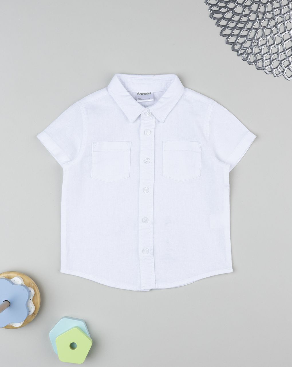 Prenatal Boy White Linen Shirt