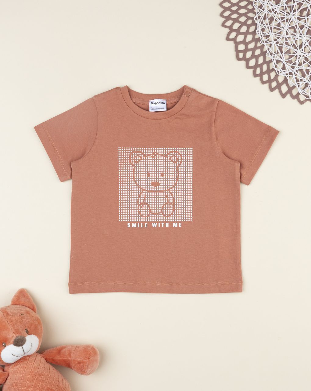 Prenatal Boy Orange Bear T-Shirt