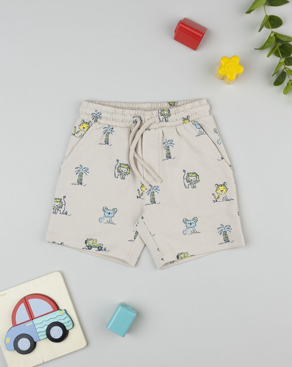 Prenatal Boy Beige Printed Short