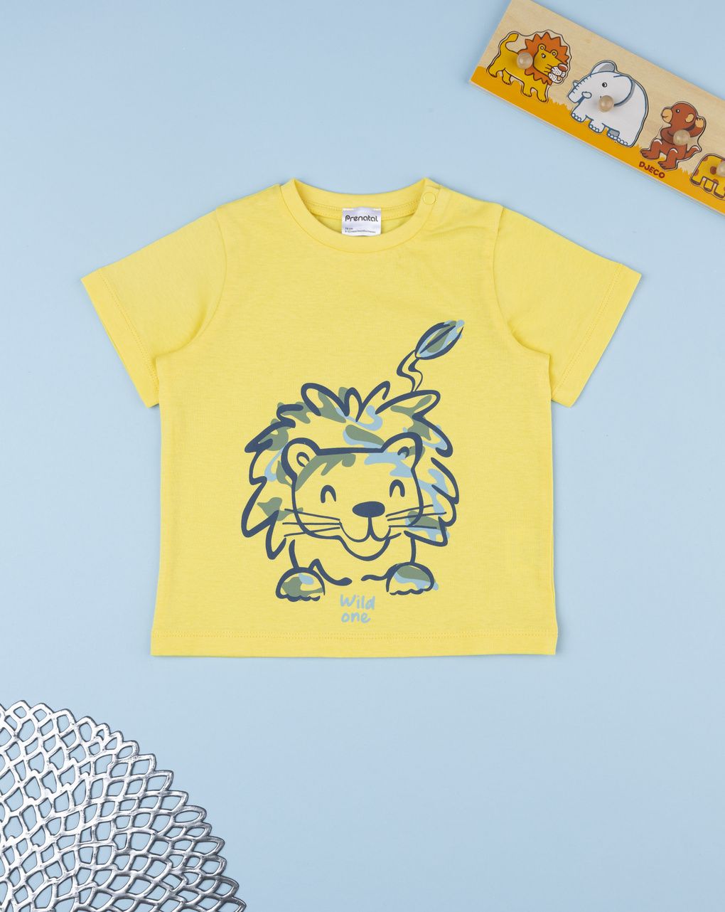 Prenatal Boy Yellow Lion Print T-Shirt
