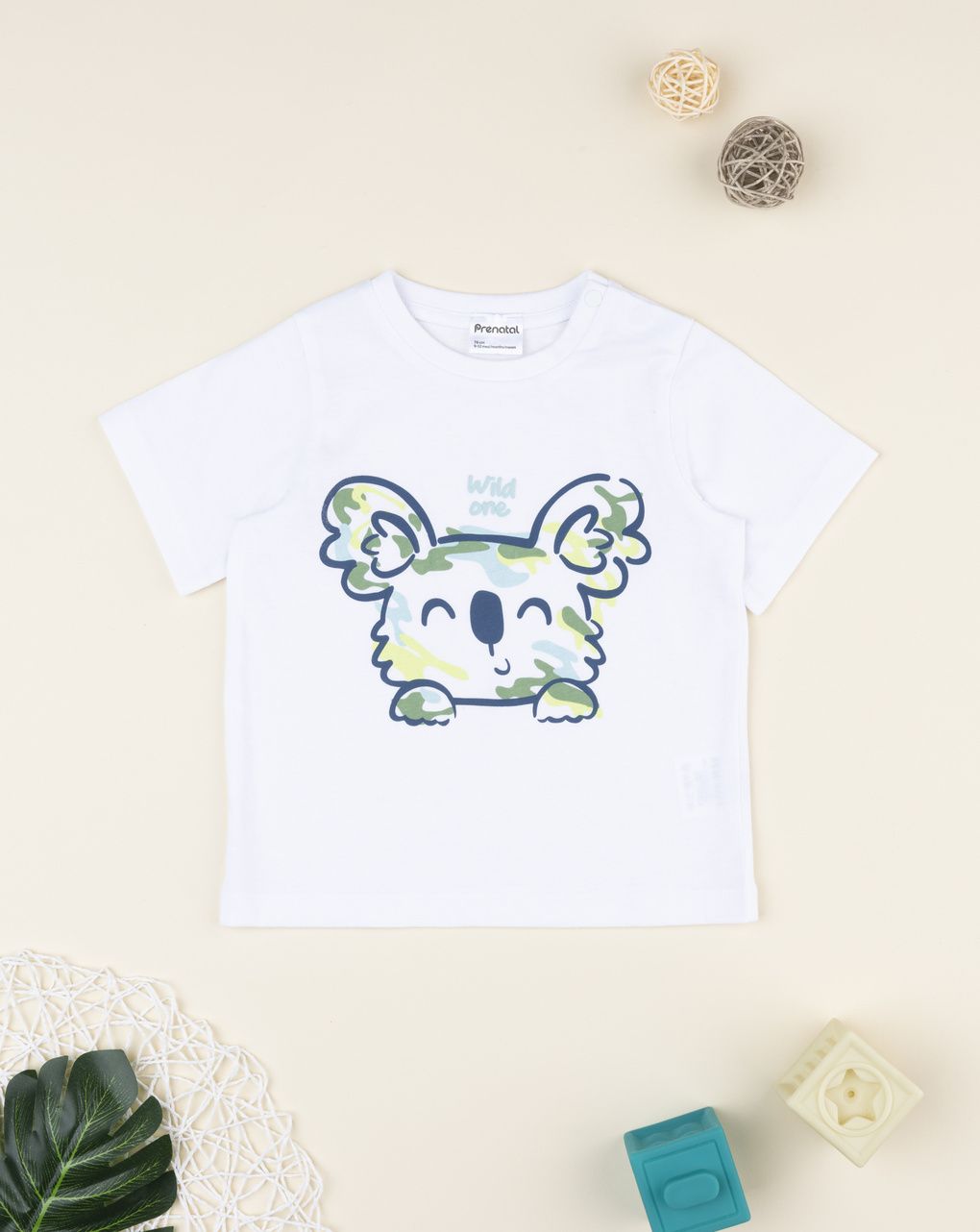 Prenatal Boy White Koala Print T-Shirt