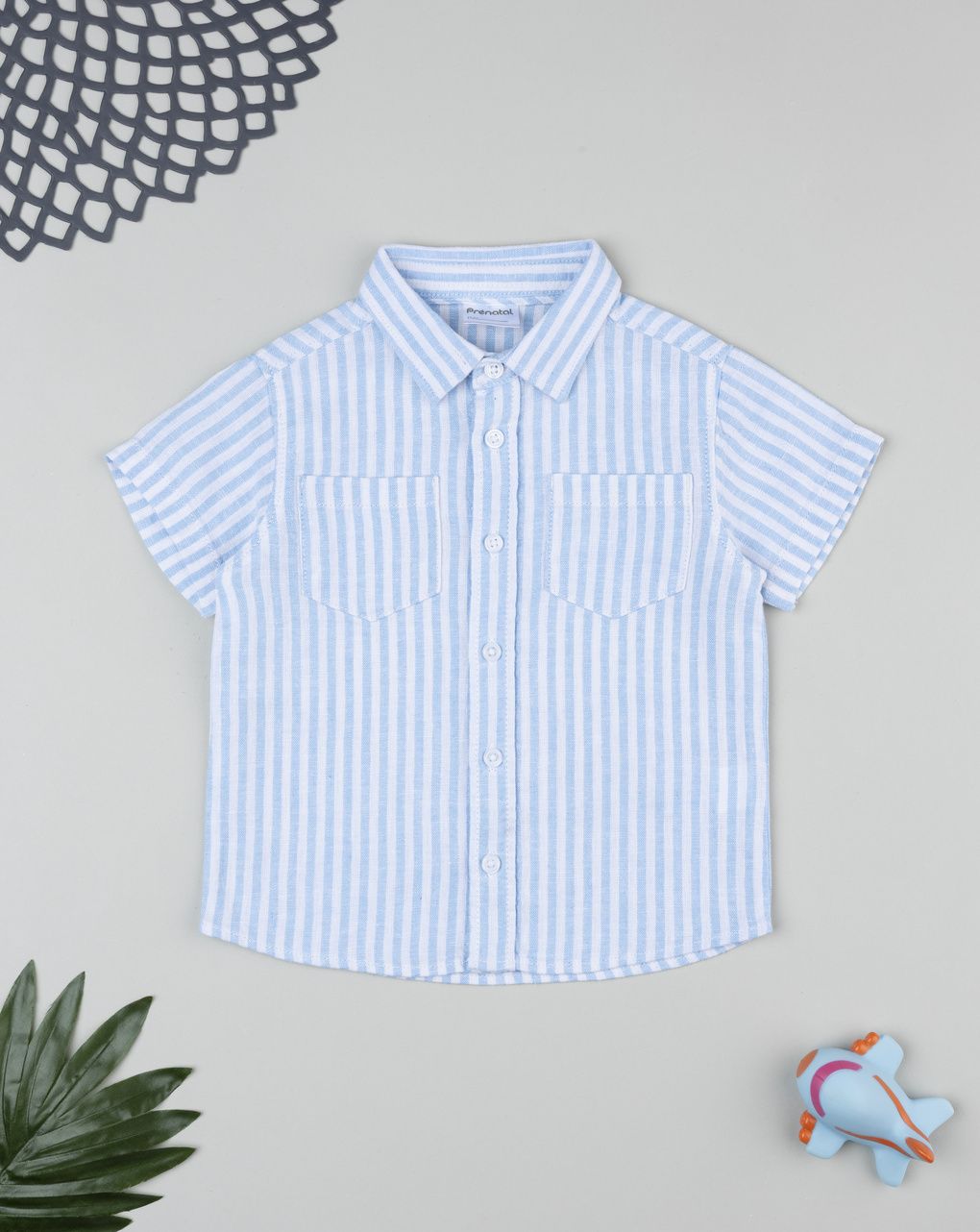 Prenatal Boy Light Blue Linen Shirt