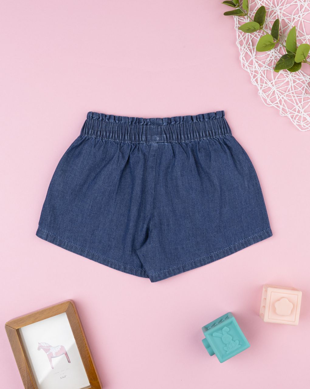 Prenatal Girl Dark Chambray Short