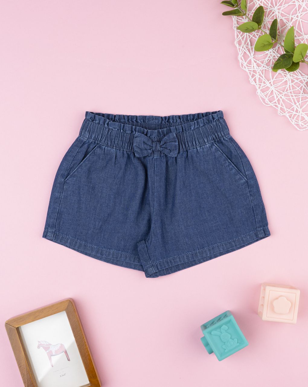 Prenatal Girl Dark Chambray Short