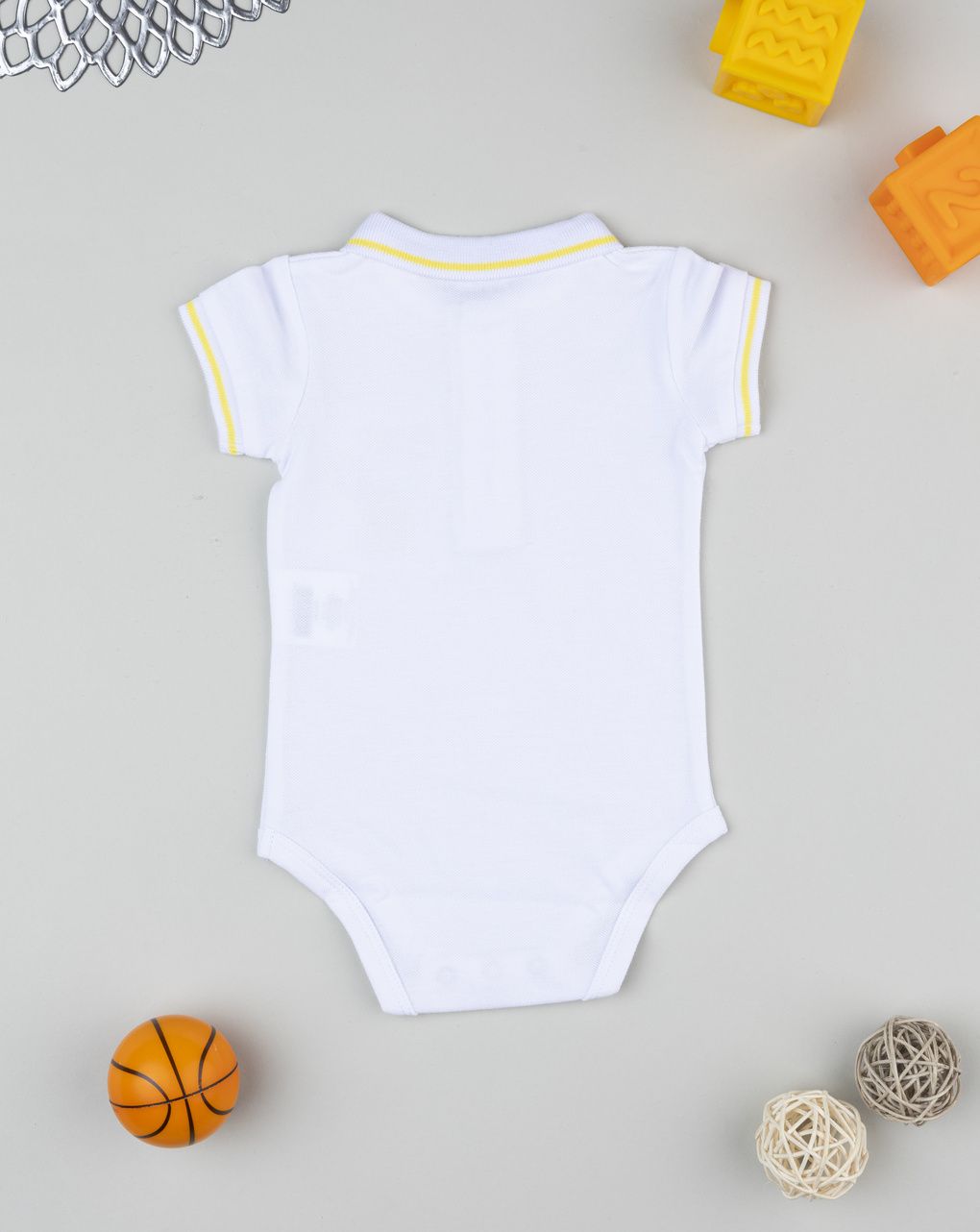 Prenatal Boy White Tennis Bodysuit