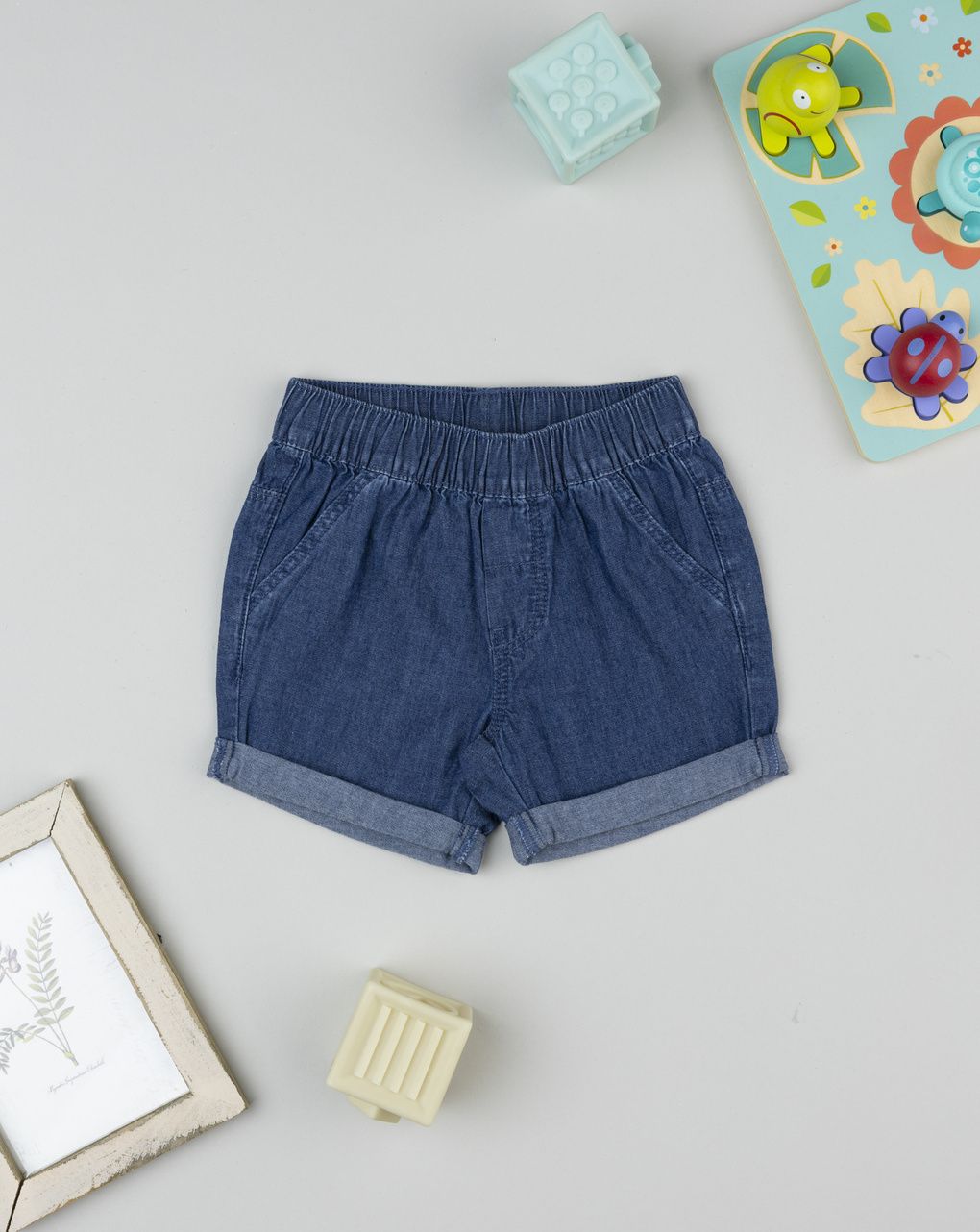 Prenatal Newborn Boy Dark Denim Short