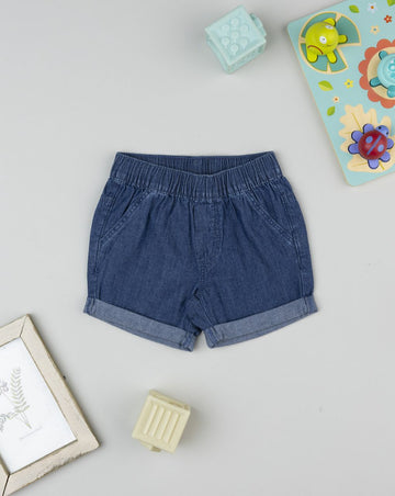 Prenatal Newborn Boy Dark Denim Short