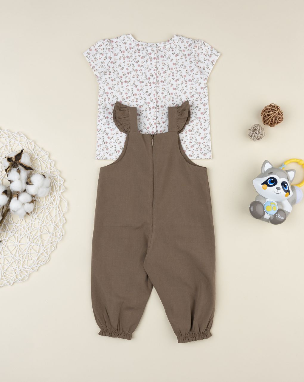 Prenatal Girl Woodland Dungaree + T-Shirt Set