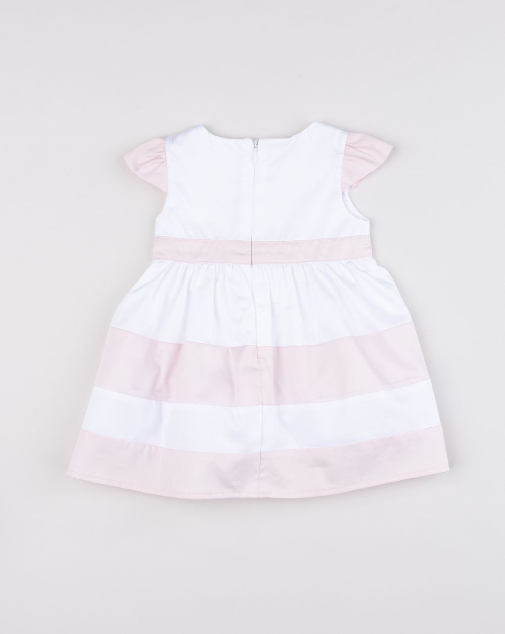Prenatal Girl Elegant Pink/White Dress with Bow