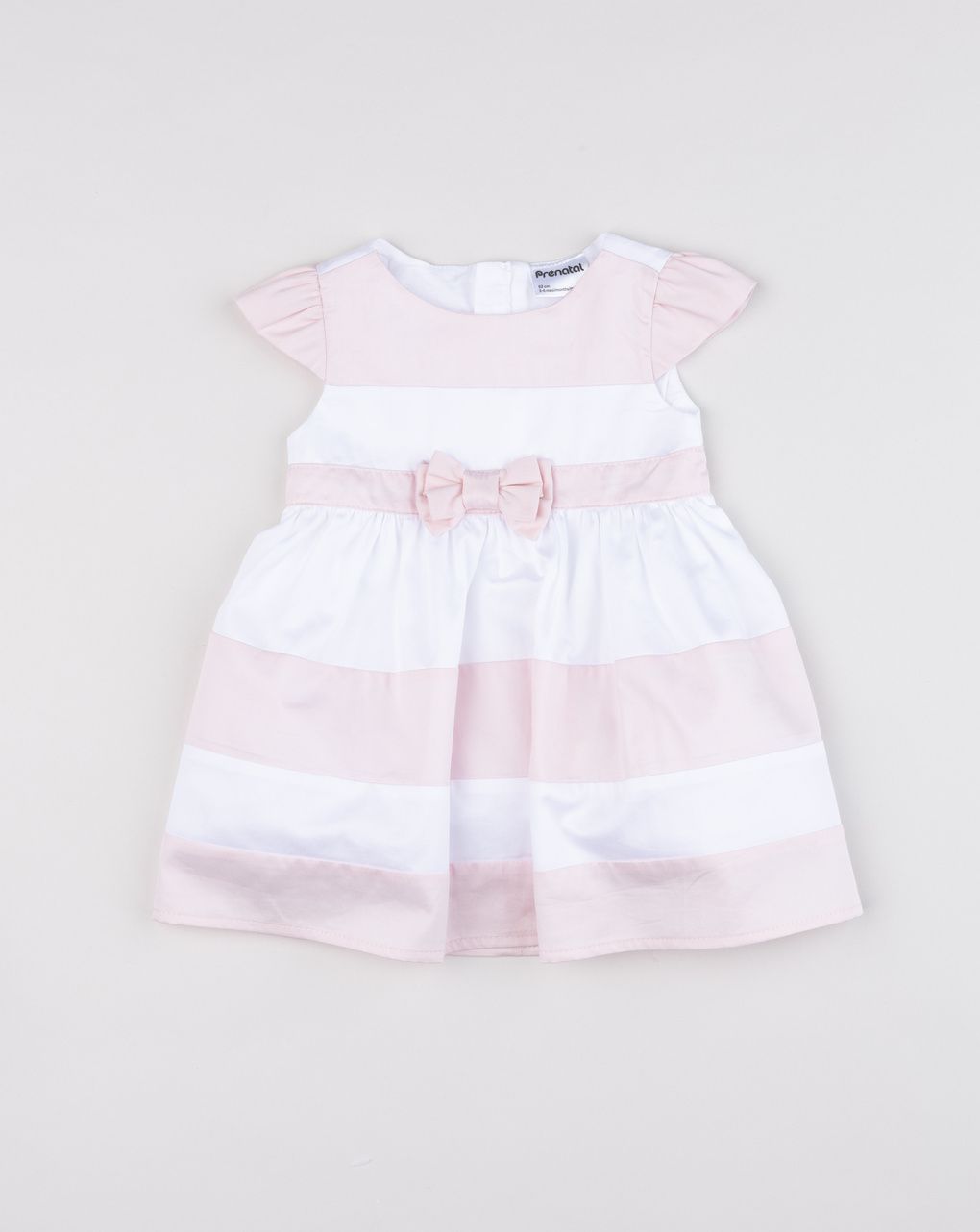 Prenatal Girl Elegant Pink/White Dress with Bow