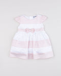 Prenatal Girl Elegant Pink/White Dress with Bow