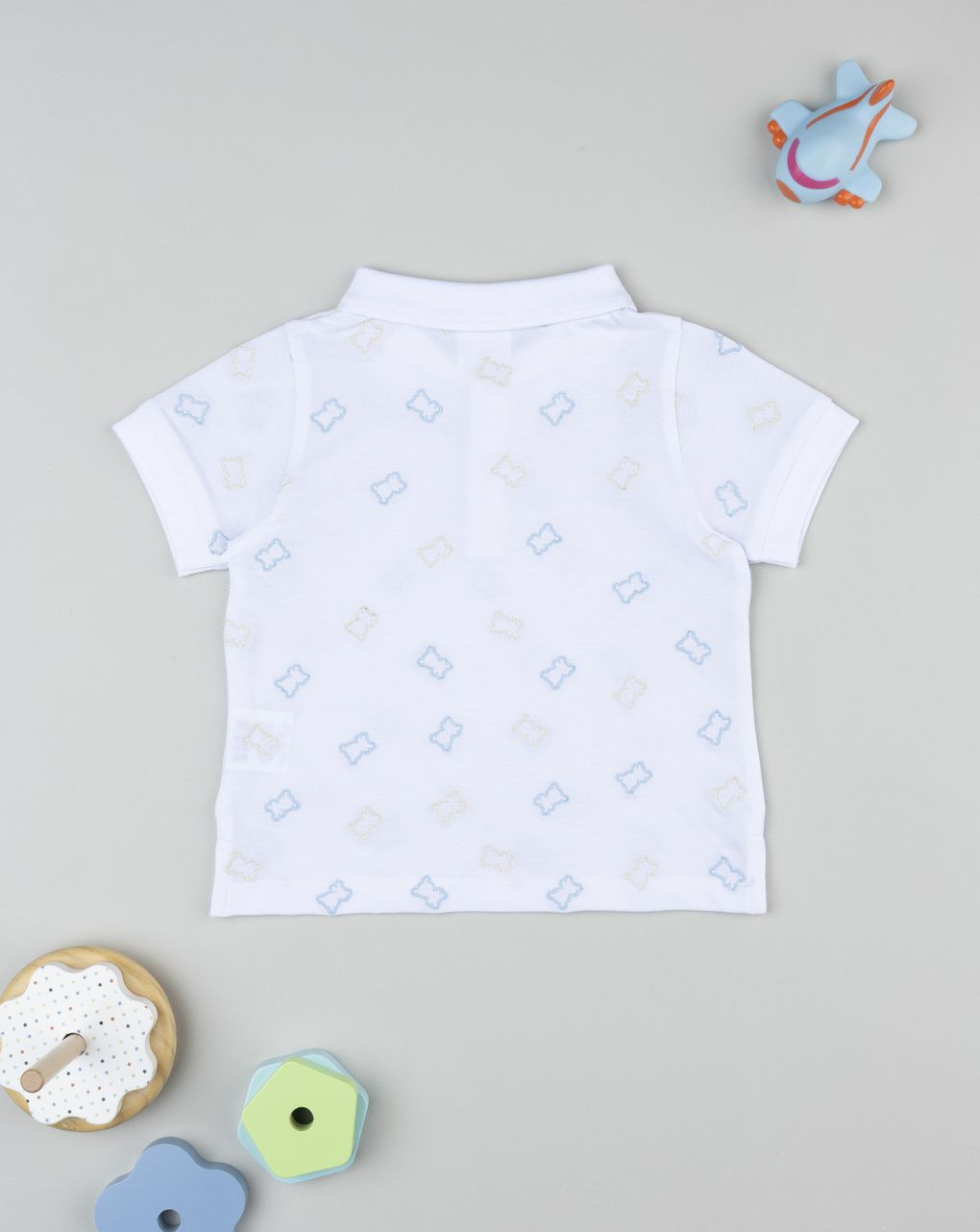 Prenatal Boy White Bear Polo Shirt