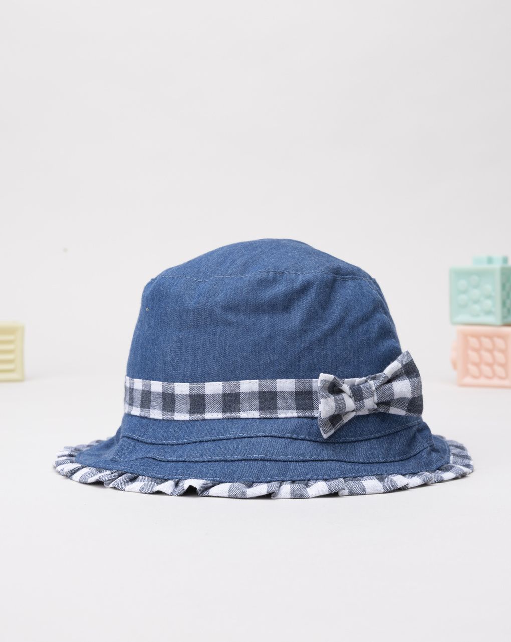 Prenatal Girl Gingham Bow Bucket Hat