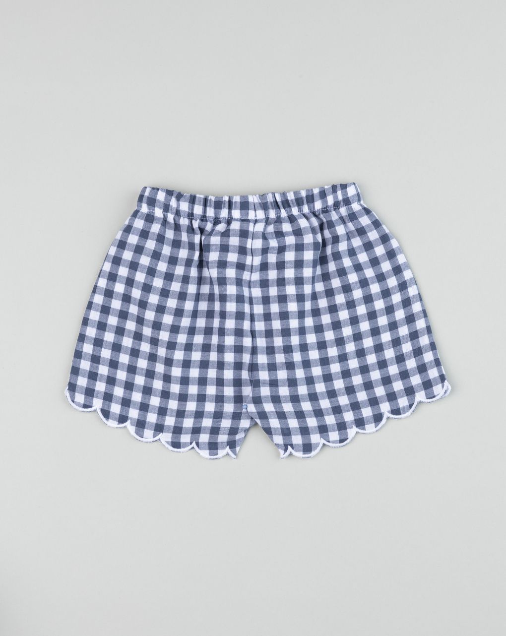 Prenatal Newborn Girl Blue Gingham Short