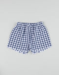 Prenatal Newborn Girl Blue Gingham Short