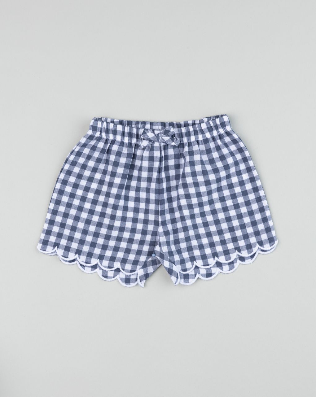 Prenatal Newborn Girl Blue Gingham Short