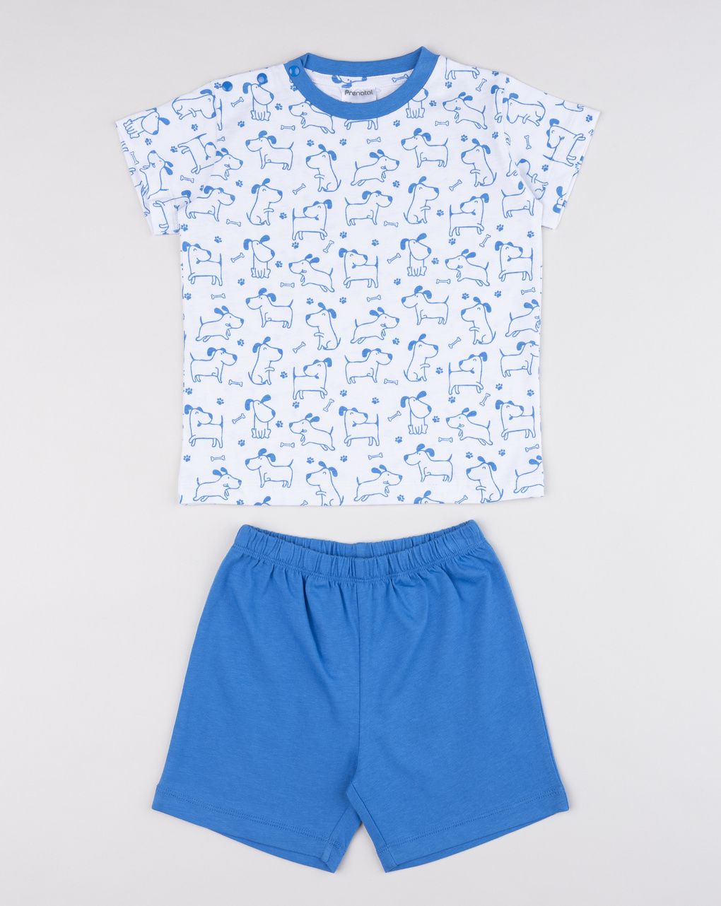 Prenatal Boy Blue Short Puppy Print Pyjama