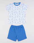 Prenatal Boy Blue Short Puppy Print Pyjama