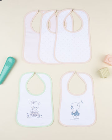 Prenatal Pack of 5 Girl Romantic Laminated Bib