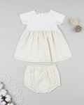 Prenatal Beige broderie anglaise dress for girls