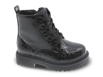 Beppi Synthetic Black Leather Boot with Printed detail
