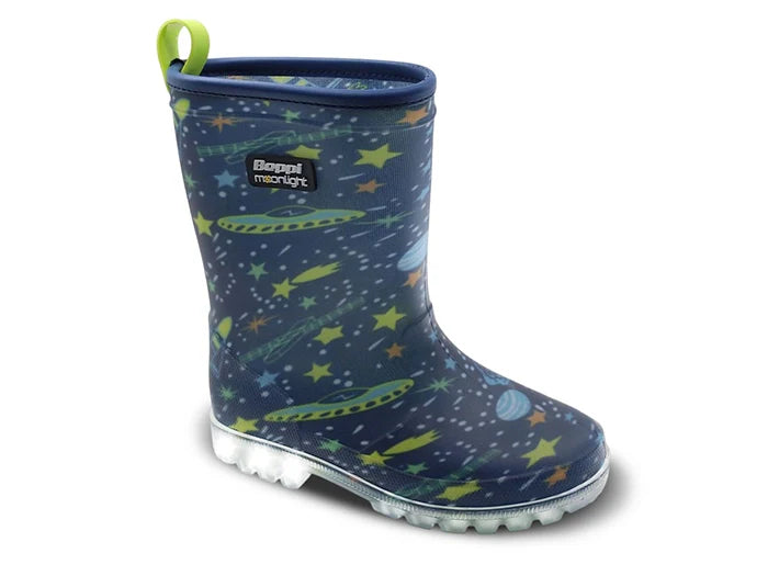 Beppi Children’s Rubber Rain Boots With Printed Space Detail