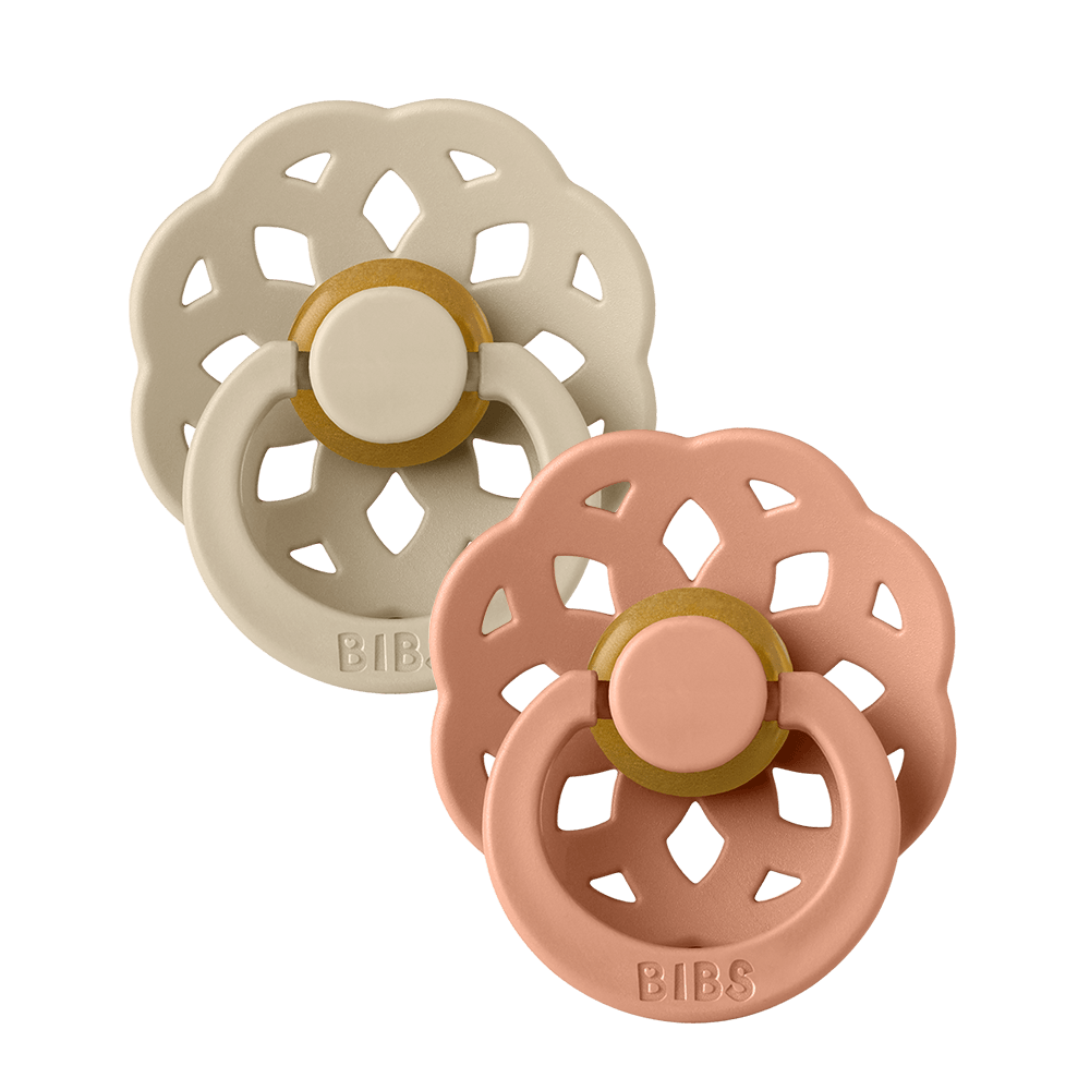 Boheme Latex Pacifier — Size 2 (6-18m), 2 Pack, Vanilla Peach
