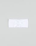 Prenatal White headband for baby girl with bow