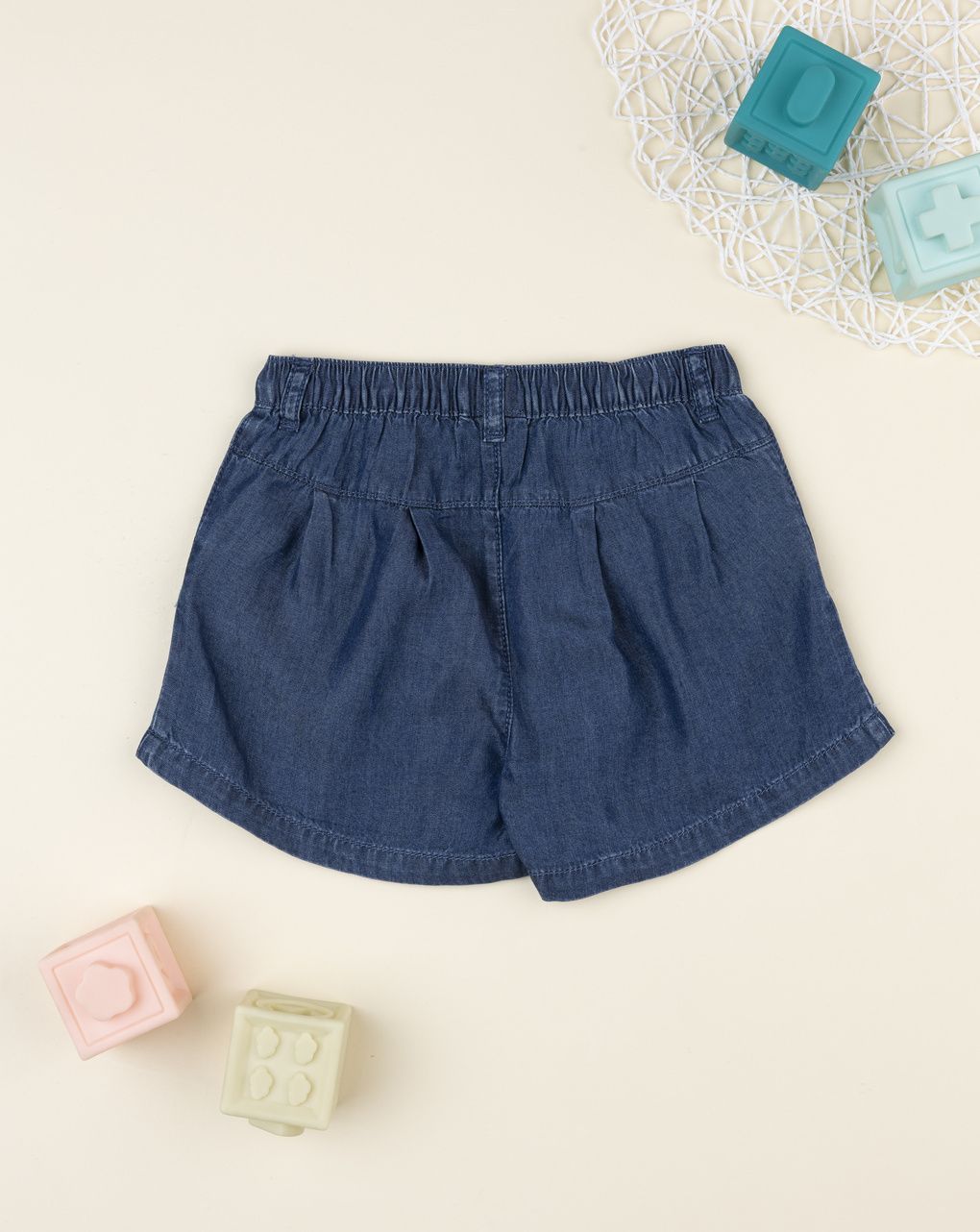 Prenatal Blue Greek-pattern shorts for girls