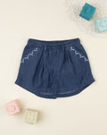 Prenatal Blue Greek-pattern shorts for girls