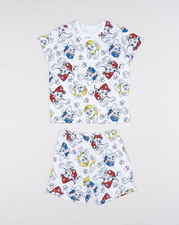 Prenatal White Paw Patrol short pajamas for boys