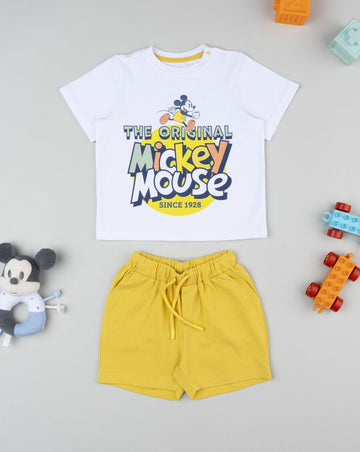 Prenatal Yellow Mickey Mouse outfit for boys