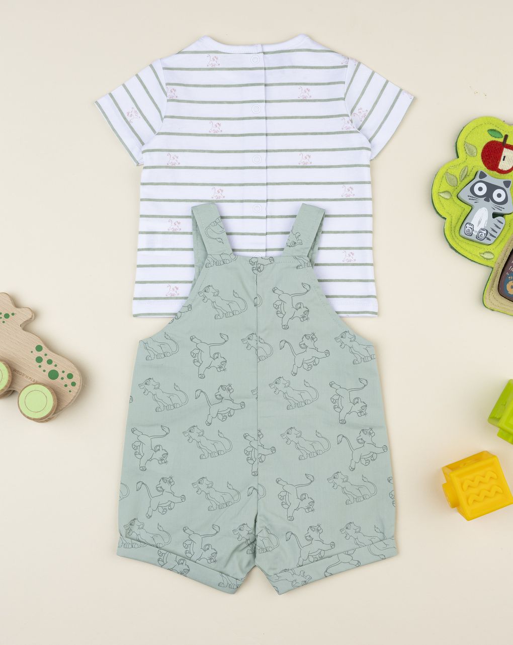 Prenatal Green Lion King dungarees set for boys