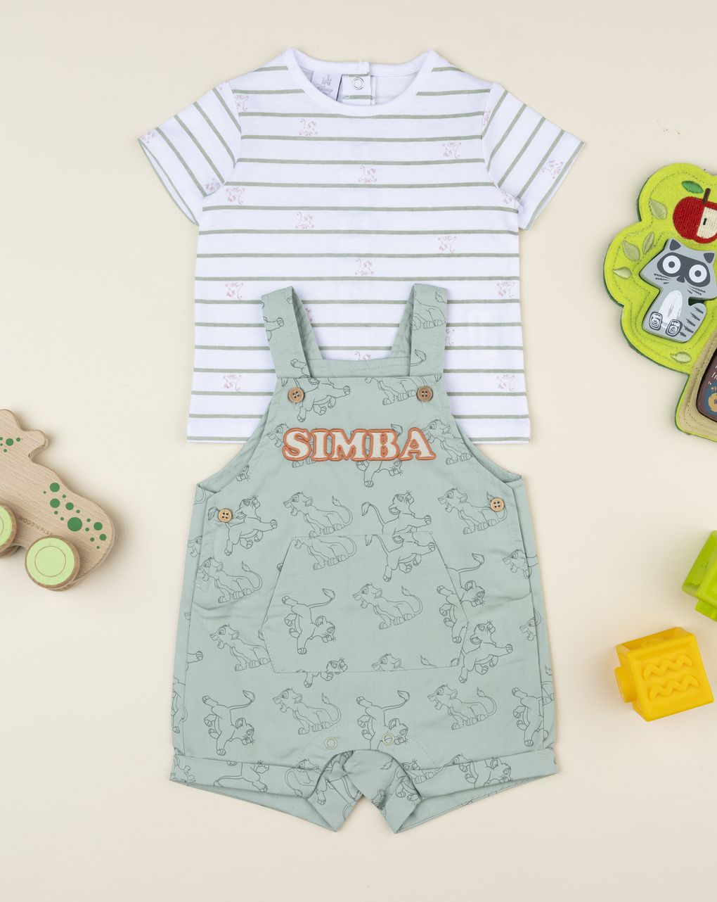 Prenatal Green Lion King dungarees set for boys