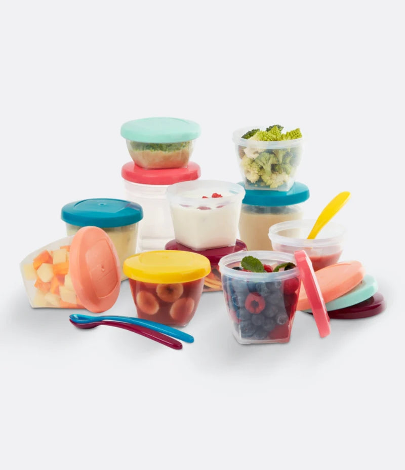 Babymoov Multi-Sized Baby Food Storage + 3 Soft Feeding Spoons Cutlery USA, Lebanon
