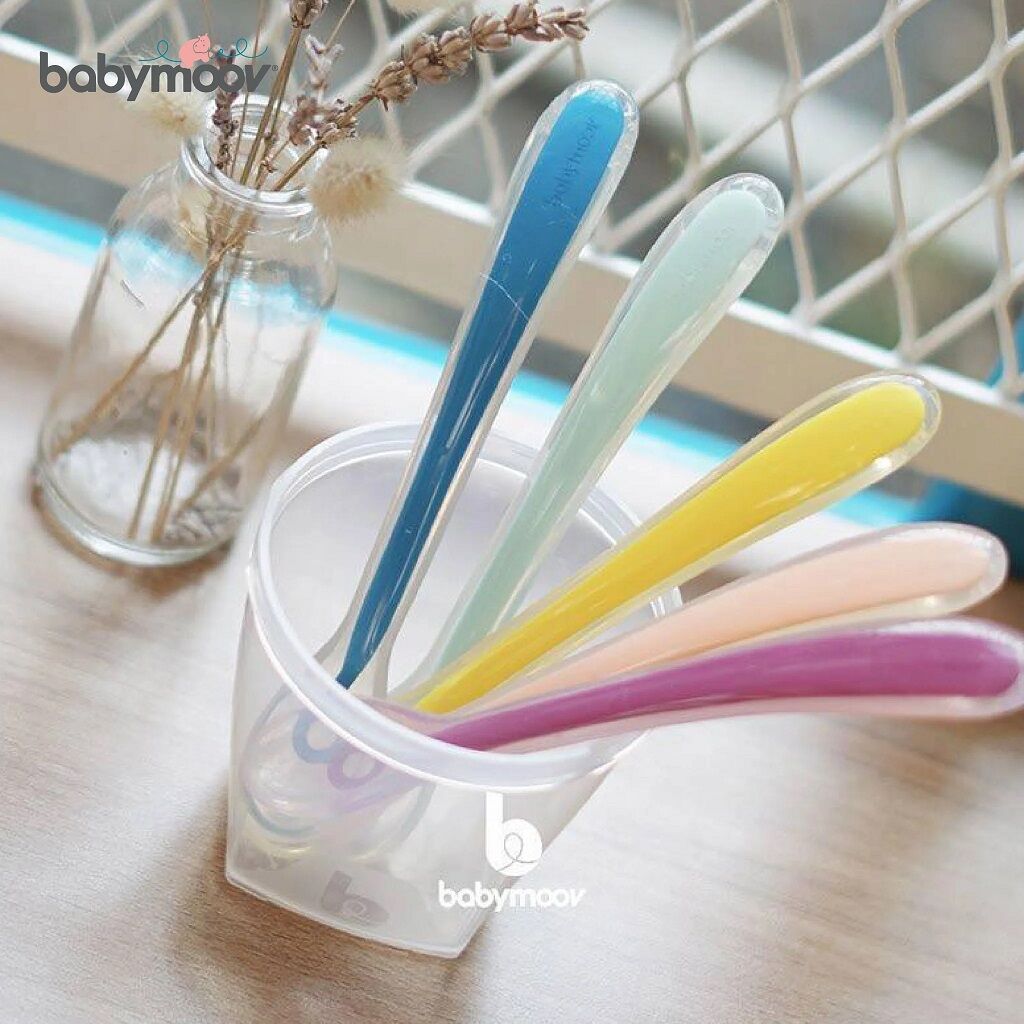 Babymoov Silicone Baby Spoon Multi-colour 1st Age Pack of 5 | Prenatal, Babies, Nusring, Cybex, Avent Utensil