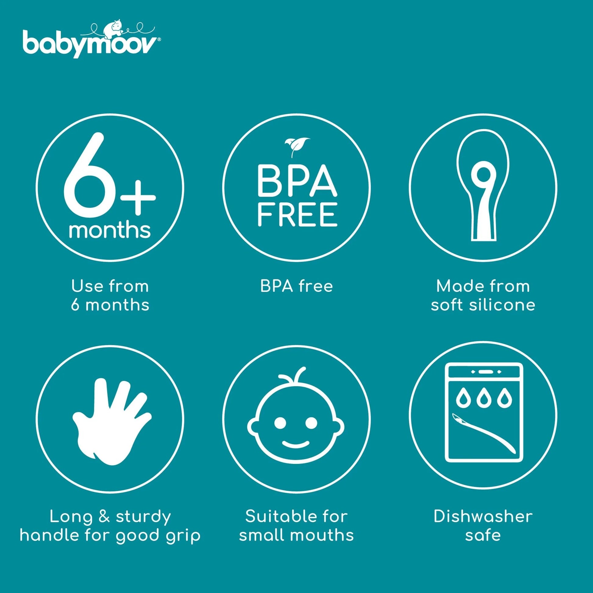 Babymoov Silicone Baby Spoon Multi-colour 1st Age Pack of 5 | Prenatal, Babies, Nusring, Cybex, Avent Utensil