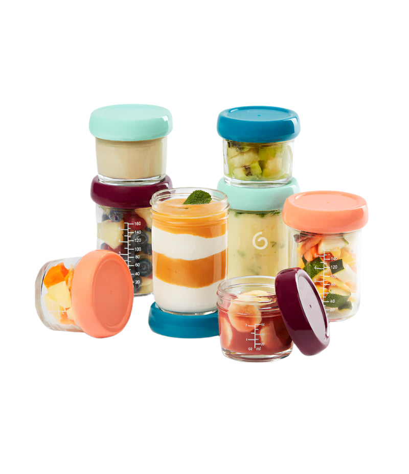 Babymoov Set of 8 glass baby bowls + organic recipe booklet Feeding Bowl