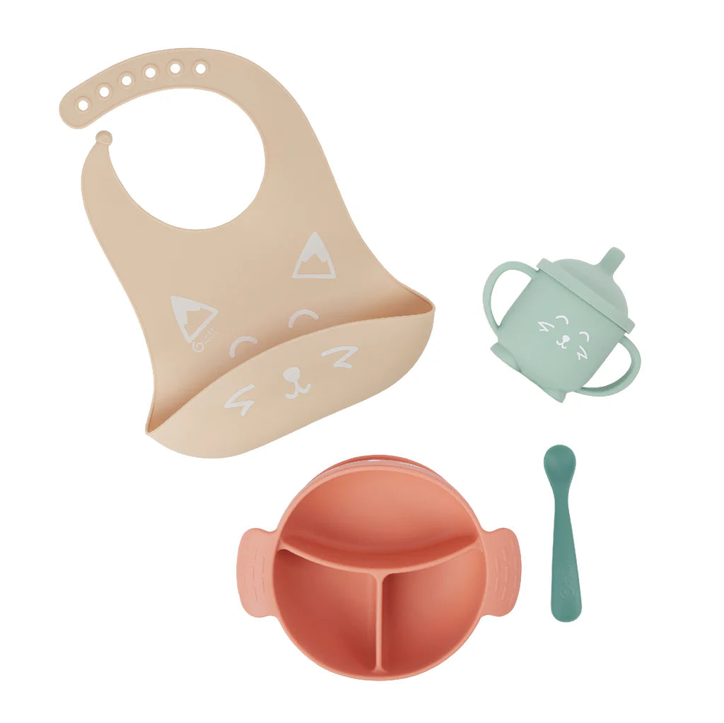 Babymoov Learn Baby Mealtime Pack of 4 - Orange | Prenatal, Babies, Nusring, Cybex, Avent Feeding Set