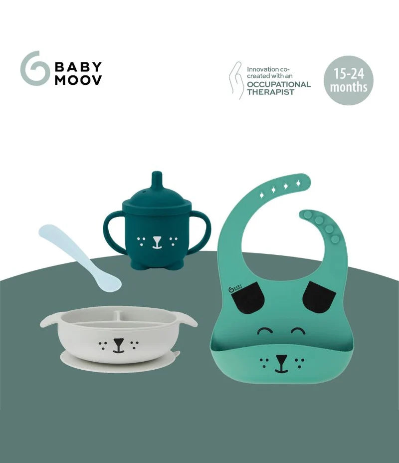 Babymoov Isy 4-Piece Silicone Meal Set 15-24m Cutlery USA, Lebanon