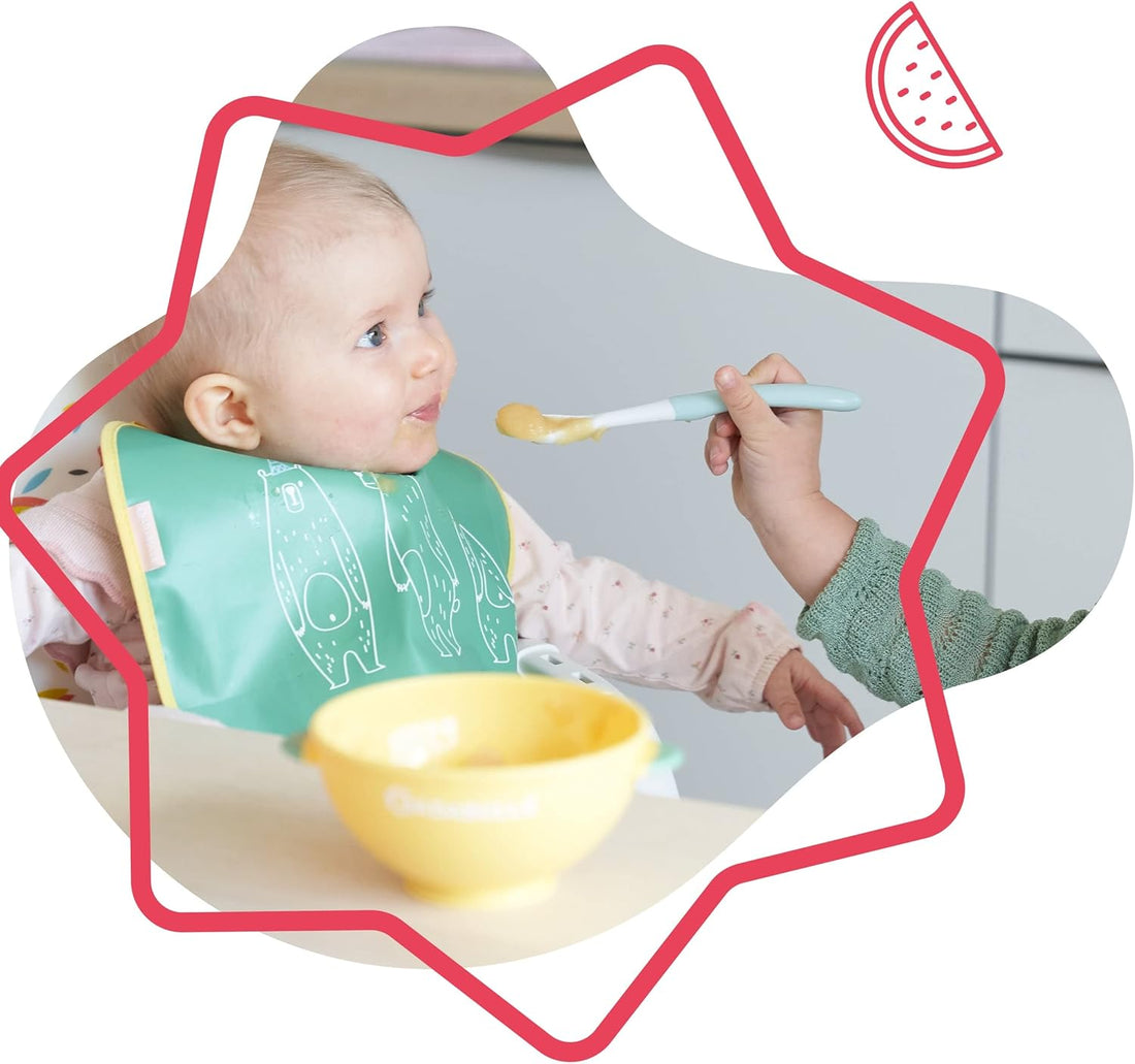 Badabulle Non-Slip Bowls & 3 Flexible Spoons Pack of 5 | Prenatal, Babies, Nusring, Cybex, Avent Feeding Set